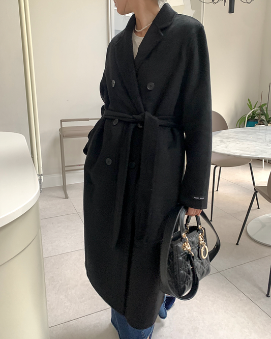 Double-Breasted Belted Coat